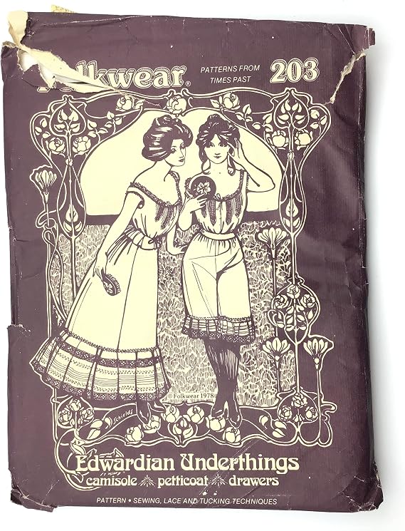 Folkwear #203 Edwardian Underthings Undergarments Camisole Petticoat Drawers Sewing Pattern (Pattern Only)