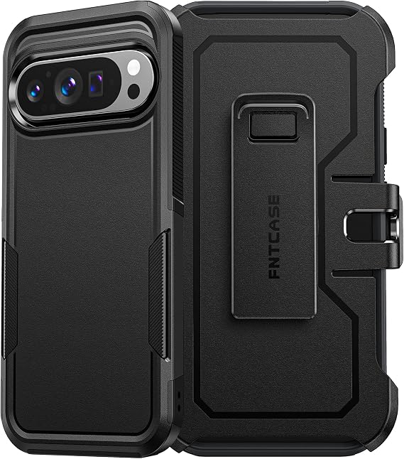FNTCASE for Google Pixel 9 Case: Pixel 9-Pro Dual Layer Case with Belt-Clip