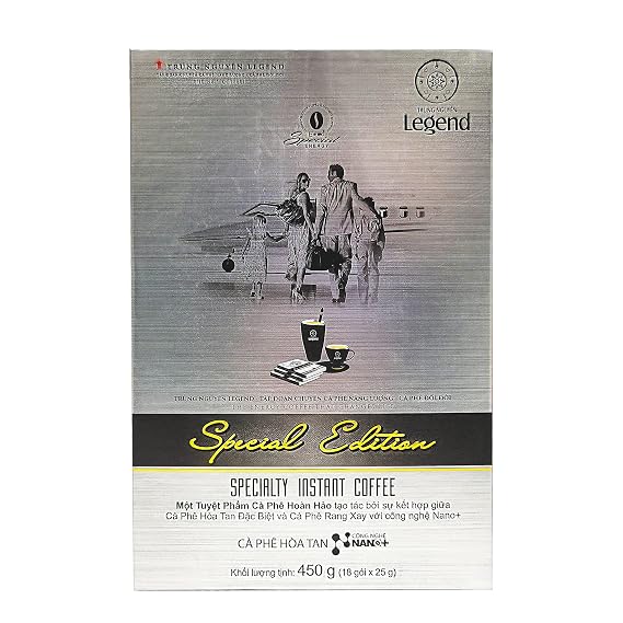 Trung Nguyen Legend Special Edition 3 in 1 Premium Instant Coffee Finely Milled Coffee Beans, Non-dairy Creamer, Sugar Strong and Bold Instant Vietnamese Coffee (18 Single Serve Packets)