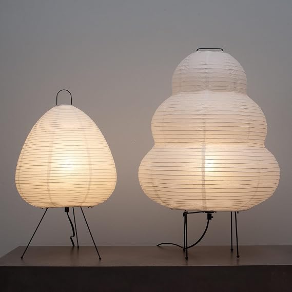 Japanese Decor Lantern Lamp Bundle: Dimmable Paper Lamp and Cozy Japandi Style Lantern Light