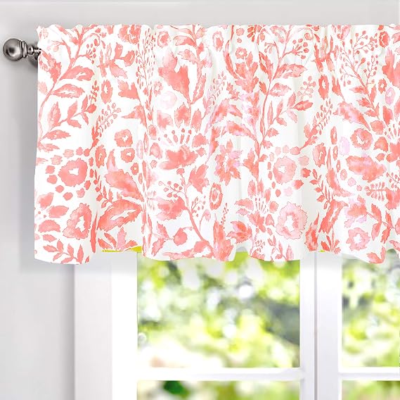 DriftAway Julia Lined Valance Double Layer Thermal Insulated Room Darkening Blackout Valances 3 Inch Rod Pocket Window Valance for Bathroom Living Room 52 Inch by 18 Inch Blush