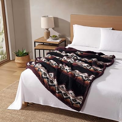 Wrangler - Blanket, Super Soft Bedding with Sherpa Reverse, Yellowstone Inspired Throw Blanket for Couch or Bed Mountain Fog Brown, 50 x 70