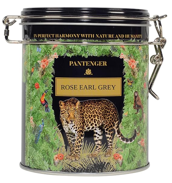 Rose Earl Grey Tea. 3.5 Ounce - 50 servings- Loose Leaf Black Tea Leaves with Bergamot Essential Oil and Rose Petals. Pantenger Earl Grey Tea Loose Leaf.