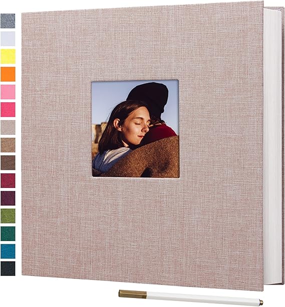 potricher Self Adhesive Photo Album 40 Pages, Linen cover,Beige