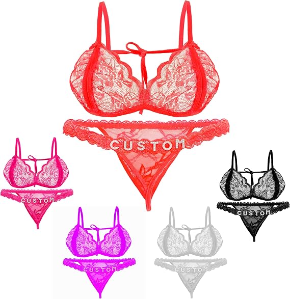 Custom Thong with Name - Personalized Name Thongs for Women Customized His Name Panties DIY Rhinestone Silvery Golden Letters G-String Thong Plus Size Tanga Underwear