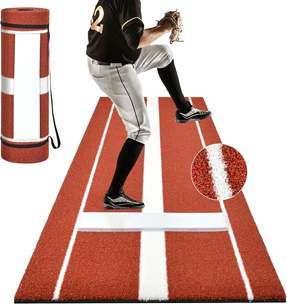 Shopsource Softball Pitching Mat, Upgraded Anti-Slip Bottom,10x3FT