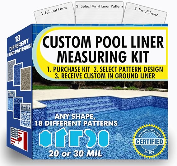 Freetime Fun Custom Pool Liner for Inground Pool. Oval, Grecian, Lazy L, Rectangle, True L, Premium Pool Liner. Swimming Pool Liner Measuring Kit - Fill Out Form | Place Order | Install Liner