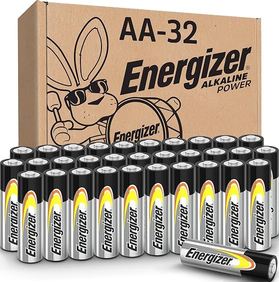 Energizer AA Batteries Alkaline Power, 32 Count Alkaline Double A Battery Pack