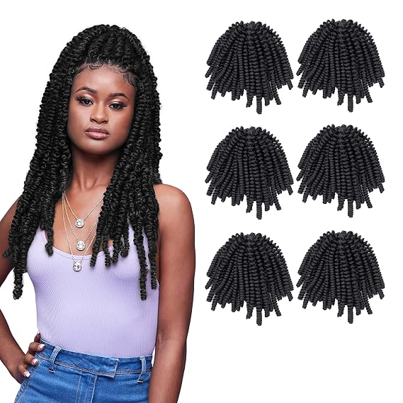 Darling Passion Twist 6X Crochet Hair Extensions (3 Packs, 2X per Pack), Natural & Soft Texture, Bomb Twist, Natural and Soft Texture, Black Afro Curly, 24 Inch, #1B