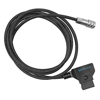 KONDOR BLUE | 48 D-TapP-Tap to 2-Pin Weipu Style Braided Power Supply Cable | Compatible with Many DC Plug Battery Options Including BMPCC 4K6K, The Sony NP Series, and MOZA Air 2 | Black