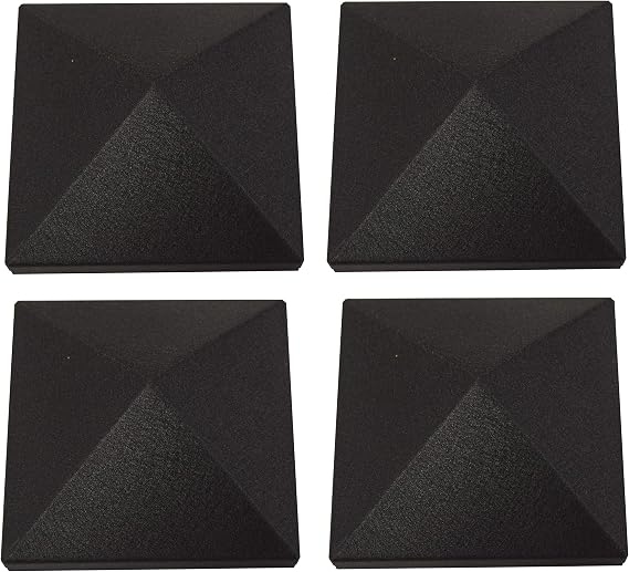 RMP 6 Inch x 6 Inch Pyramid Style Square Cap for Fences, Mailboxes or Deck Posts (4 Pack)