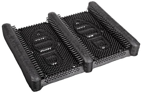Wearwell 229 Mud Chucker Industrial Boot Scraper with Pliable Scraping Rubber Fingers, for Outdoor Entrances, 12.4" Width x 15.25" Length x 2-3/16" Thickness, Natural Rubber, Black