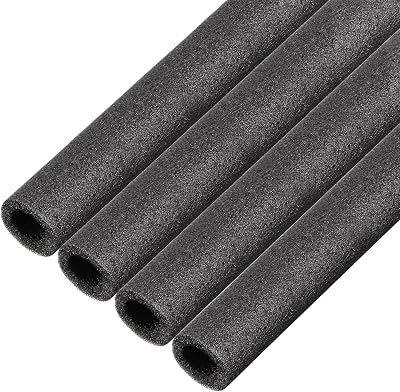 uxcell Foam Tube 1.64 Ft Length 0.47in ID 0.82in OD Hollow Pipe Cover for Protecting Pipes and Heat Preservation Black 4 Pack
