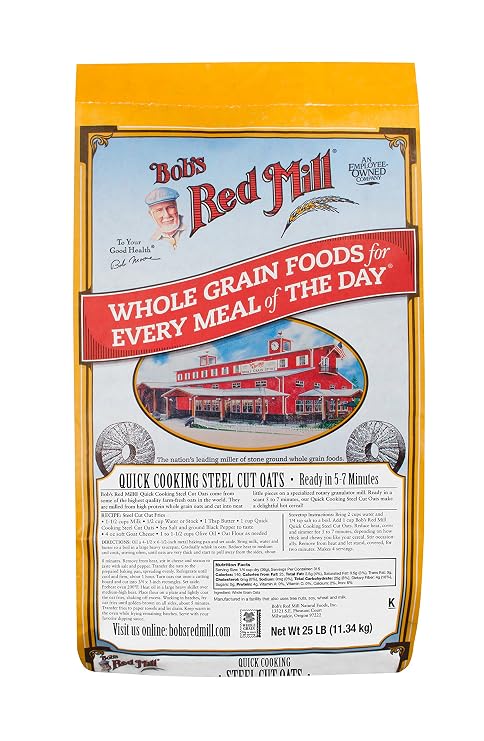 Bob's Red Mill Quick Cooking Steel Cut Oats, 25 Pound