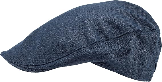Hanna Hats of Donegal Donegal Touring Style Irish Linen Cap, Ireland Navy