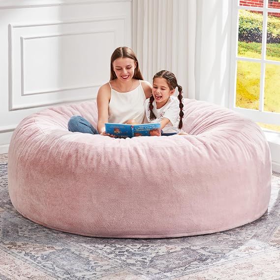 Hobestluk Bean Bag Chair for Adult Giant Beanbag with Filler Pink 6FT
