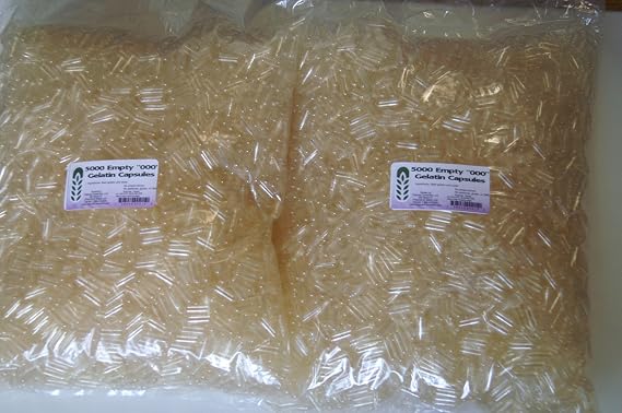 Capsule Connection 10,000 Empty "000" Gelatin Capsules, Largest Size 000