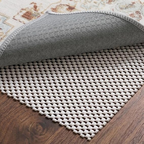 Non-Slip Rug Pad 6x9 Ft 6'x9' PVC Anti-Slip Carpet Gripper Mat, 6 by 9 Feet Non Slip Pad for Area Rugs, Under Rug Padding for Hardwood Floors, Carpet Gripper Mat for Floors