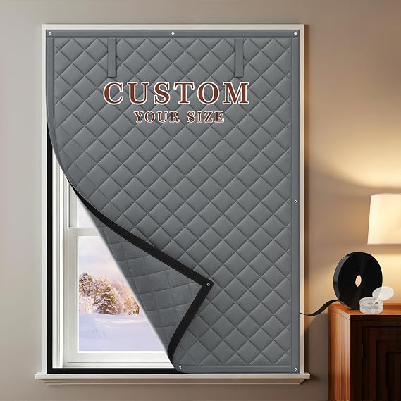 Yotache Customized Window Insulation for Winter/Summer | Thermal Insulated, Oxford Cloth, Cotton Filled, Keep Warm/Cool