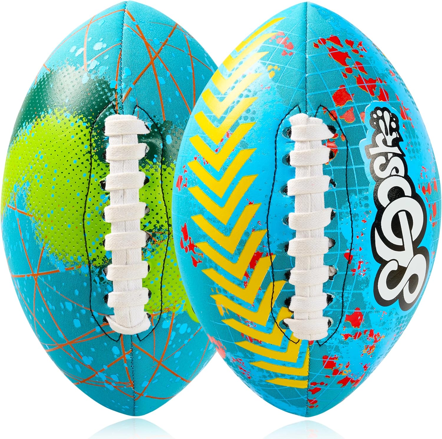 Sloosh 2Pcs Swimming Pool Waterproof Football, 8.5 Sport Pool Football, Water Outdoor Sports Pool Toy for Backyard, Pool Play, Beach Game