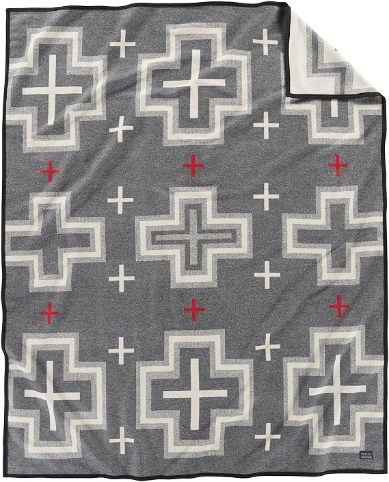 Pendleton Jacquard Unnapped Twin Blanket, 64 x 80 in, Heirloom Virgin Wool