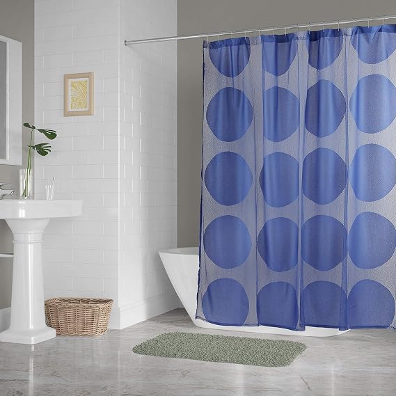 DII Lace Shower Curtain, 72x72, Circle Blueberry