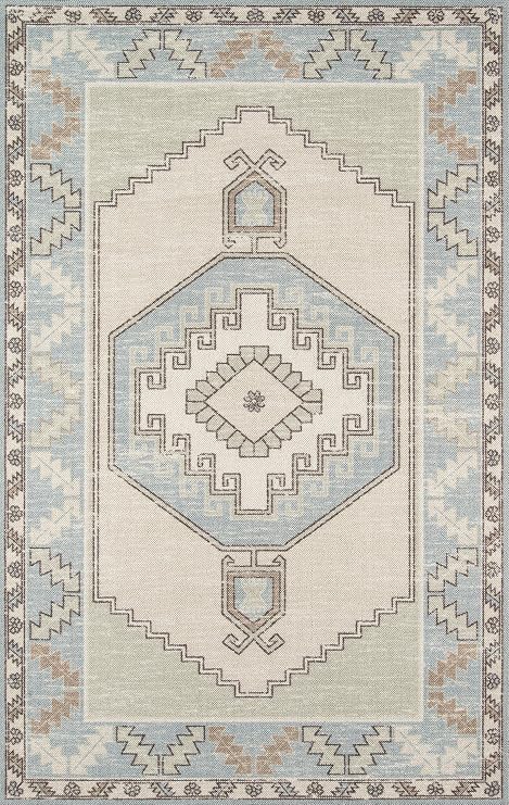 Momeni Anatolia Wool and Nylon Area Rug 3'3" X 5' Light Blue