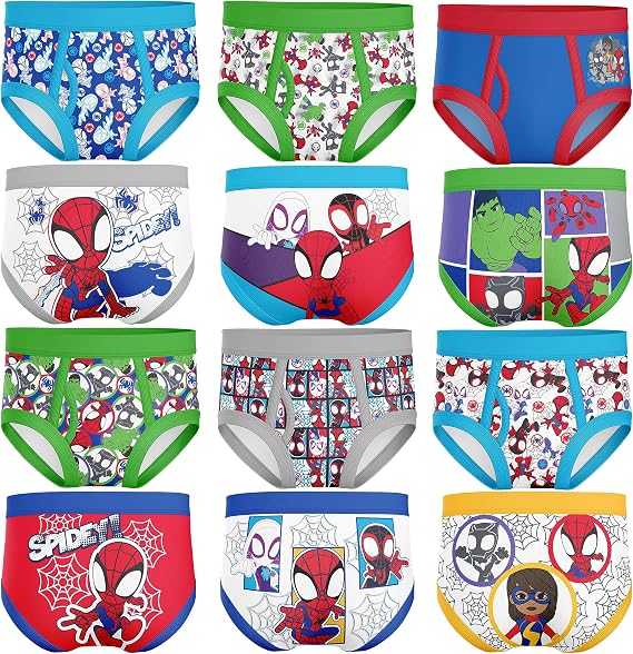 Toddler Exclusive 12-PK UNBOXING Spiderman & Superhero Friends Briefs Perfect for Gifting & Potty Training