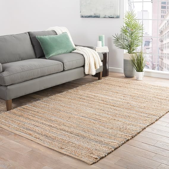 Jaipur Living Jute 2x4 Area Rug, Solid, Beige/Blue
