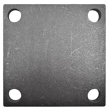 4x4" Weldable Square Steel Baseplate - 4" Carbon Steel - Laser Cut - A36, 1/4" Thick, Heavy Duty - Deburred - 10 Pieces