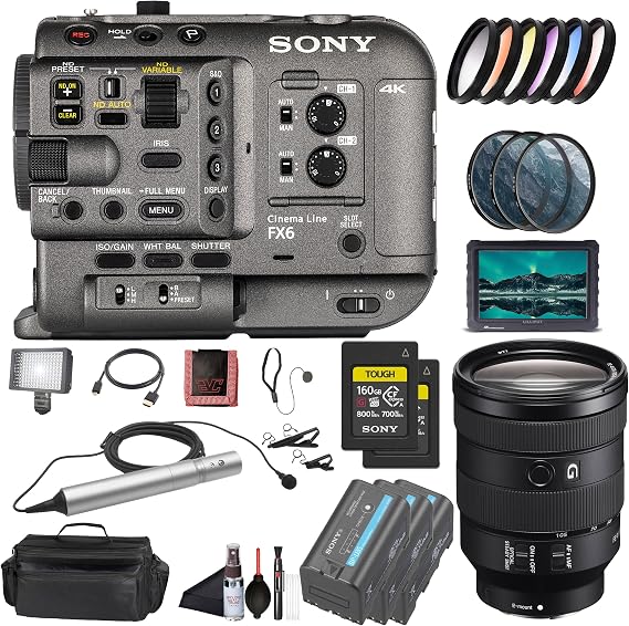 Sony FX6 Camcorder with 24-105mm f/4 Lens & Battery Bundle