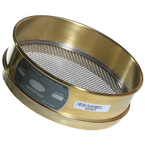 Advantech Brass Test Sieves, 12" Diameter, #7 Mesh, Half Height